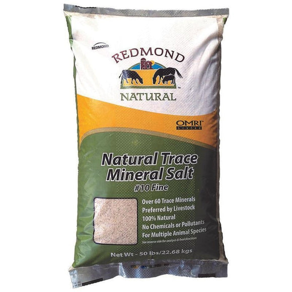 REDMOND NATURAL TRACE MINERAL SALT #10 FINE FOR LIVESTOCK (50 LB)