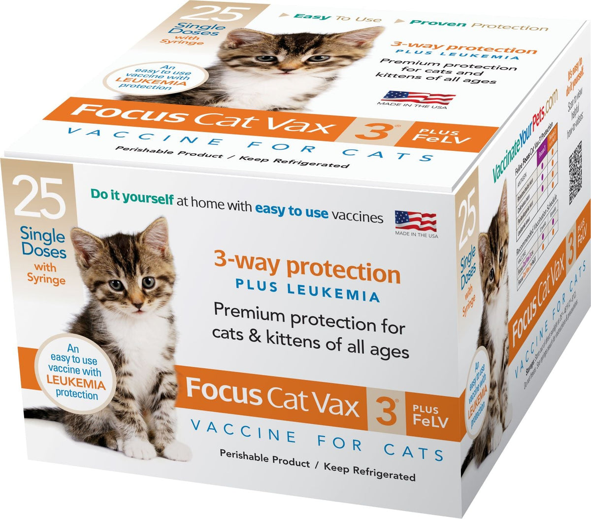 Durvet Focus Cat Vax 3 PLUS FeLV Tucson AZ Arizona Feed