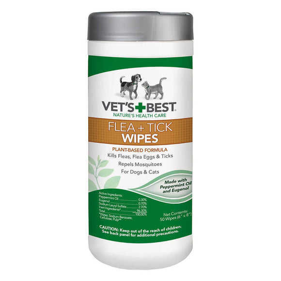 Vet's Best Flea + Tick Wipes 50 ct