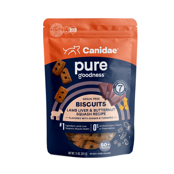 Canidae Pure Grain Free Dog Treat Biscuits - Lamb Liver & Butternut Squash