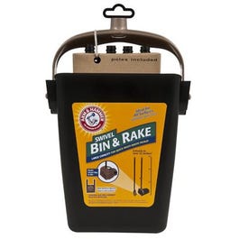 Cat Litter Cleanup Bin & Rake, Extends 32-In.