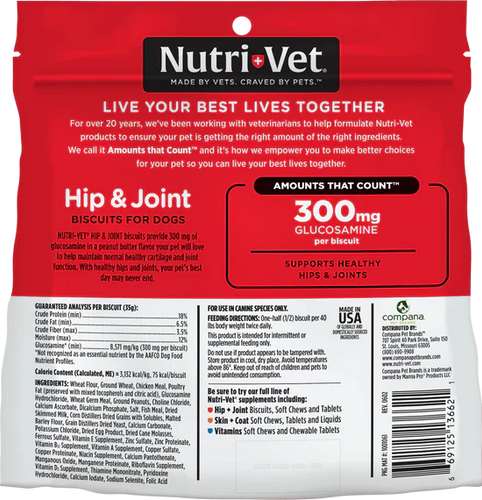 Nutri-Vet Hip & Joint Biscuits for Dogs with Glucosamine