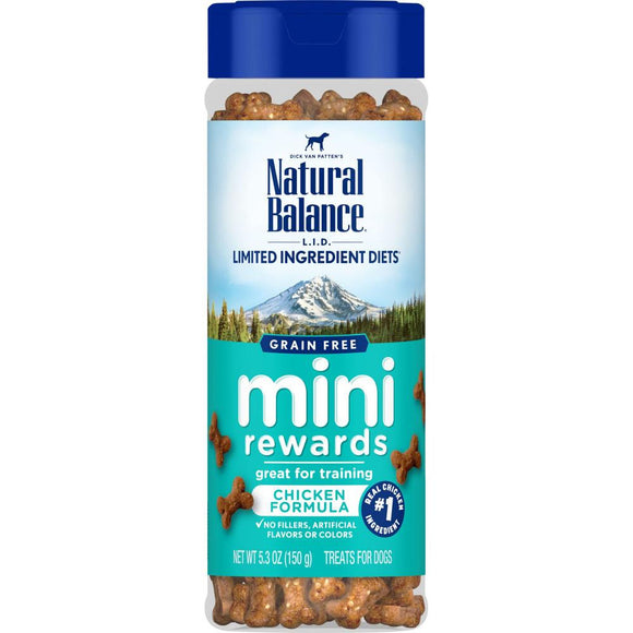 Natural Balance L.I.D Grain Free Mini Rewards Chicken Recipe Dog Training Treats