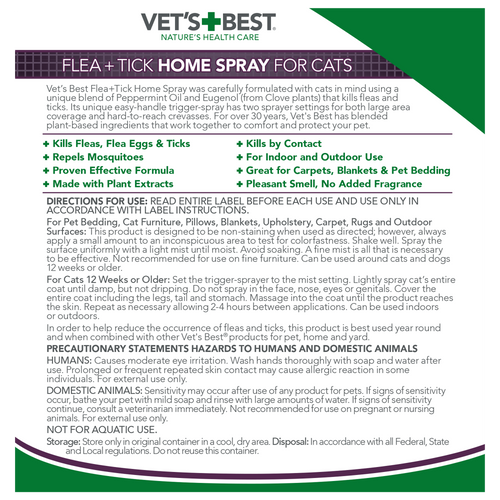 Vet's Best Flea and Tick Home Spray for Cats