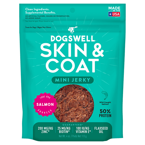 Dogswell Skin & Coat Mini Jerky Treats Salmon