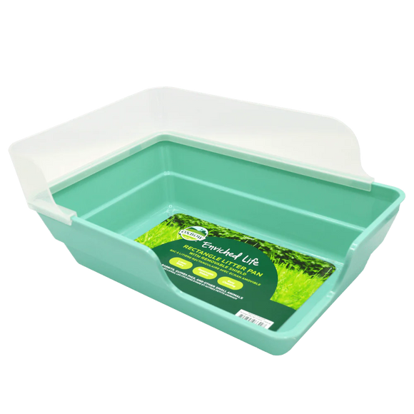 Oxbow Enriched Life Rectangle Litter Pan with Removable Shield