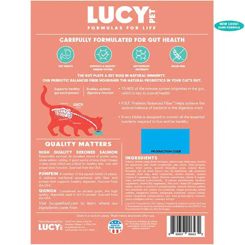 Lucy Pet Salmon, Pumpkin, and Quinoa Grain-Free Formula Dry Cat Food