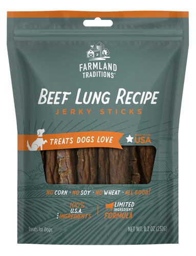 Farmland Traditions Beef Lung Recipe Jerky Sticks Dog Treats