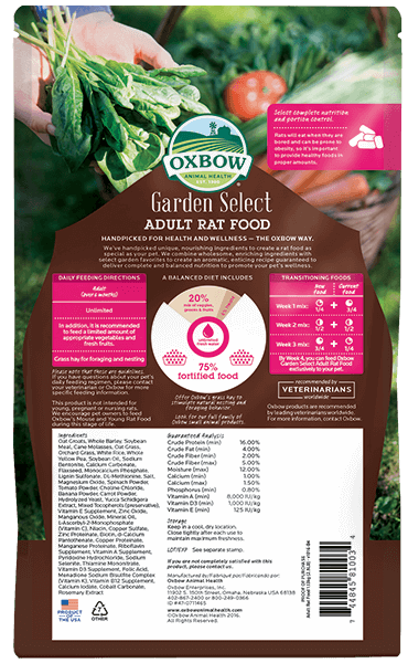 Oxbow Garden Select Adult Rat Food