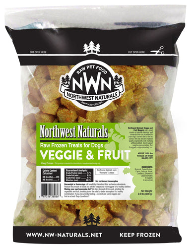 Northwest Natural Nuggets Fruits and Veggies Raw Frozen Treats For Dog