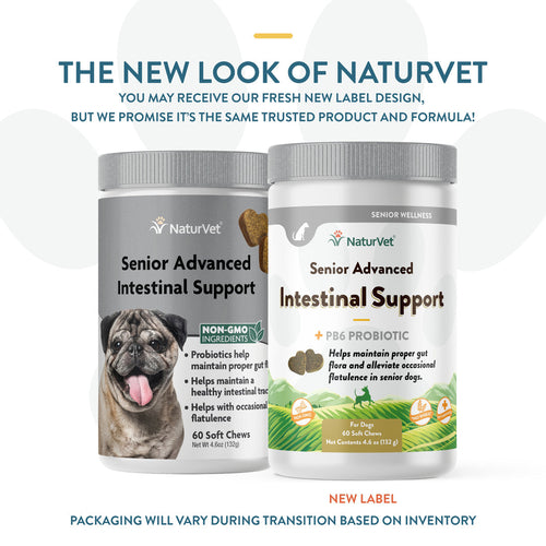 NaturVet Senior Advanced Intestinal Support Soft Chews for Dogs