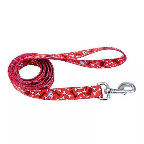 Coastal Pet Products Styles Dog Leash Red Bone 1 x 06'