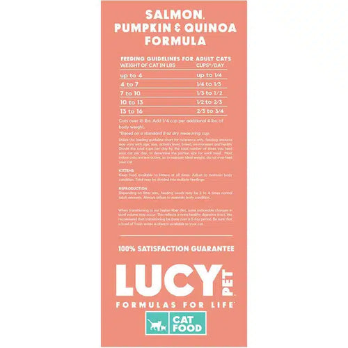 Lucy Pet Salmon, Pumpkin, and Quinoa Grain-Free Formula Dry Cat Food