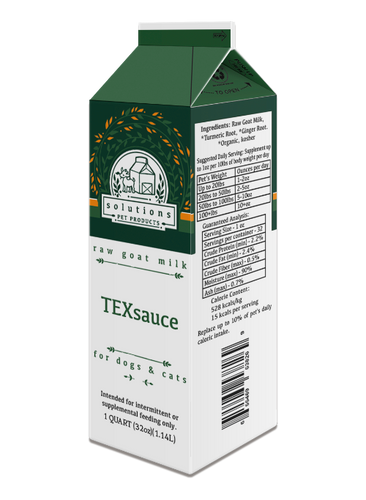 Solutions Pet Products Raw Goat Milk TEXsauce Supplement for Dogs & Cats