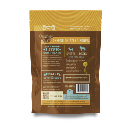 Gaines Family Farmstead Cheese Drizzled Sweet Potato Bones Dog Treats
