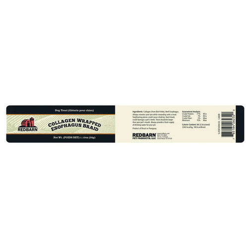 Redbarn Collagen Wrapped Esophagus Braid Dog Treats