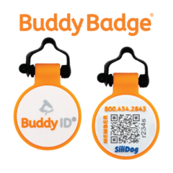 BUDDYID SiliDog BuddyBadge® Silicone QR Collar Tag