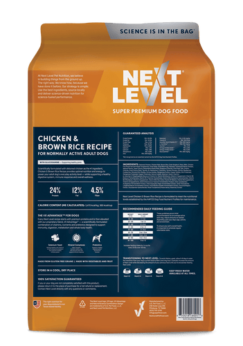 Next Level Chicken & Brown Rice Recipe Super Premium Dog Food