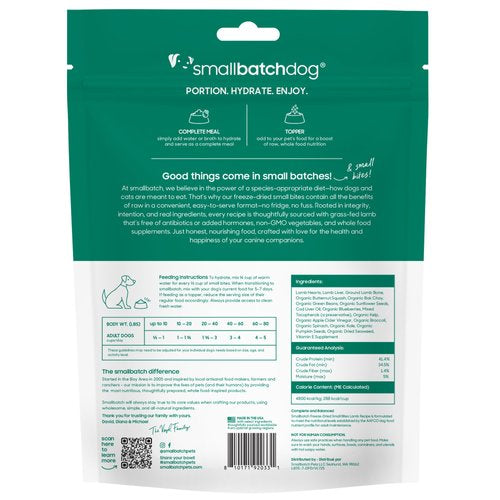 Smallbatch Freeze-Dried Raw Lamb Recipe Small Bites Dog Food