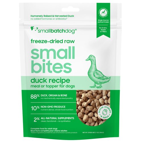 Smallbatch Freeze-Dried Raw Duck Recipe Small Bites Dog Food