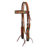 Weaver Turquoise Cross Cactus Tooled Headstall
