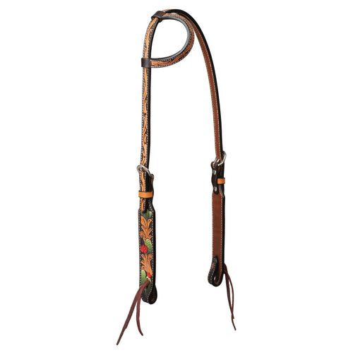 Weaver Turquoise Cross Cactus Tooled Headstall