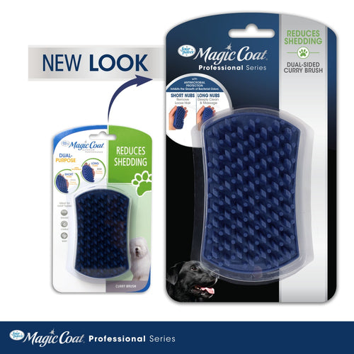 Four Paws Magic Coat Professional Series Dual-Sided Curry Brush for Dogs