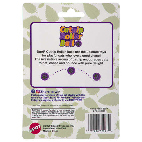 Ethical Pet SPOT Catnip Roller Balls 2 Pack Cat Toys