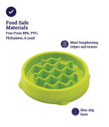 Outward Hound Kitty Slow Feeder Cat Bowl, Green, XS