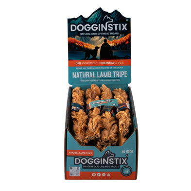 DOGGINSTIX Braided Lamb Tripe 12 15ct Dog Treats