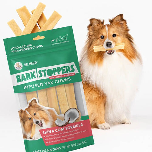 Dr. Marty Bark Stoppers Yak Chews Skin & Coat Formula Dog Chews