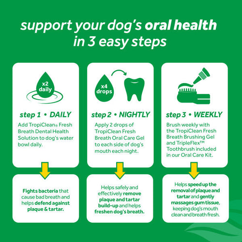 TropiClean Fresh Breath Oral Care Kit for Dogs