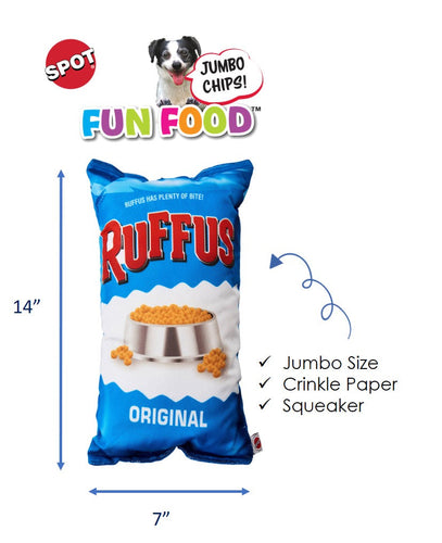 Ethical Pet Fun Food Ruffus Chips Plush Dog Toy (14″)