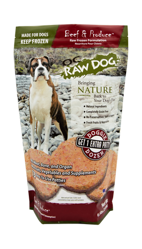 OC Raw Dog Frozen Beef Produce Patty