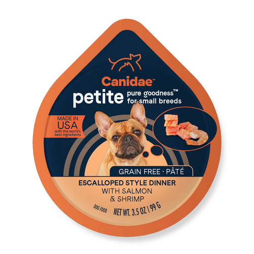 Canidae PURE Petite Grain Free, Limited Ingredient, Small Breed Wet Dog Food, Pâté Salmon and Shrimp