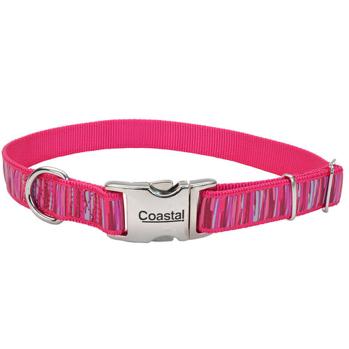 Coastal Pet Products Ribbon Adjustable Dog Collar with Metal Buckle (5/8